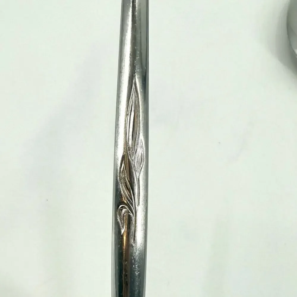 VTG Ron Spray Stainless Flatware Set of 4 Teaspoons 6 3/4” MCM Japan Leaf Sprout